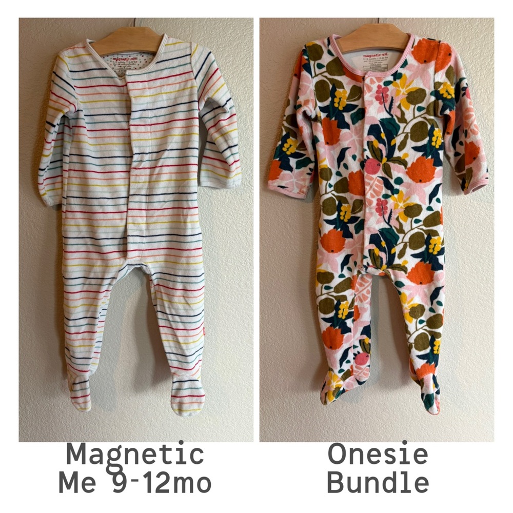 Magnetic Me Multicolor Striped and Floral Footies